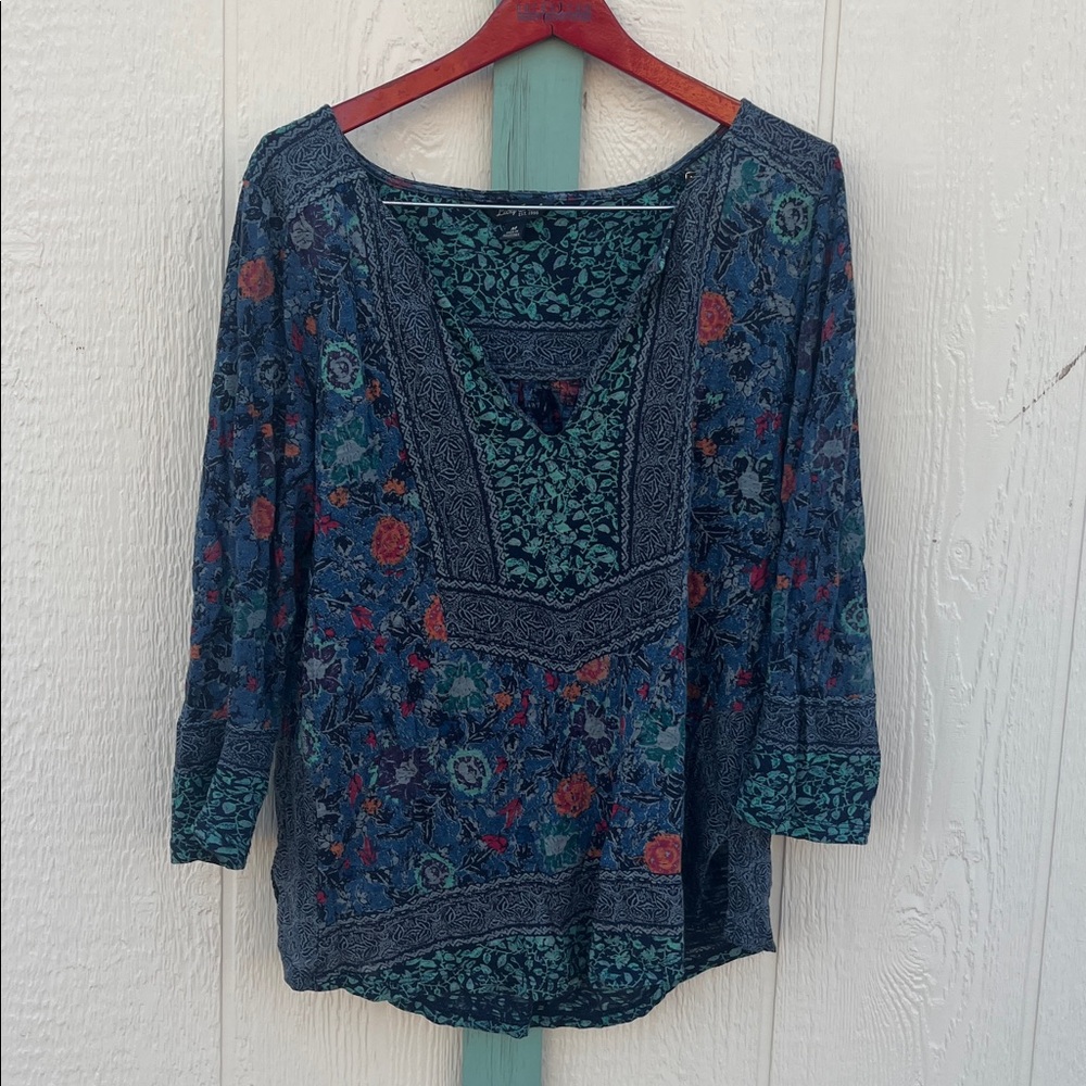 Lucky Brand Floral Boho Top Medium